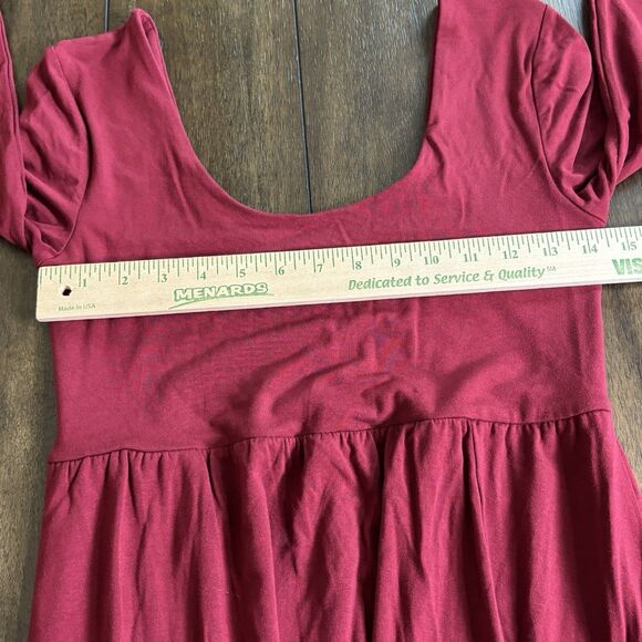 A New Day Women's Long Sleeve Knit Ballet Maxi Dress Burgundy Size Small - NEW! - Picture 7 of 13